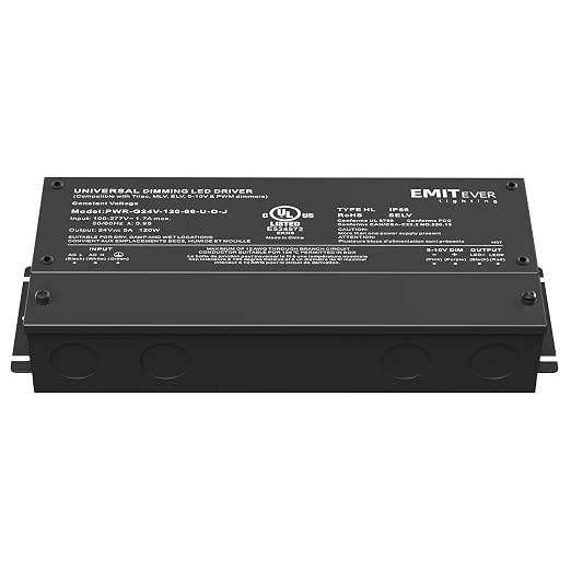 EMITEVER 120W Dimmable LED Driver, 24V Triac Dimmable Power Supply, AC to DC - Image 7