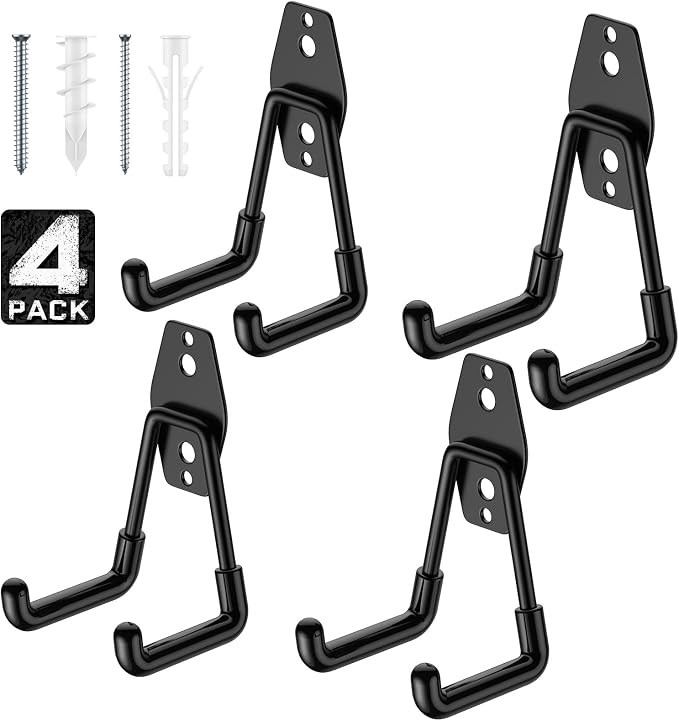 4 Pack 4.5x2.75 Inch Utility Steel Wall Mount Heavy Duty Garage Hooks by Cpais