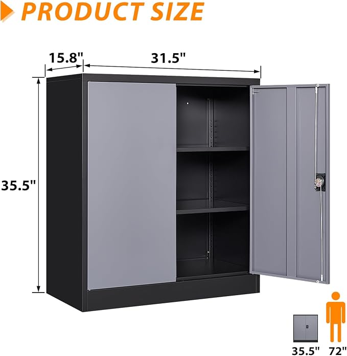 Metal Storage Cabinet, Lockable Storage Cabinet - Image 3