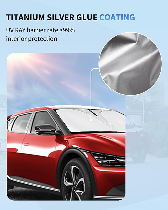 Sunshade for EV6 Windshield Sun Shade Custom Fit for Kia EV6 2022 2023 2024 - Image 3