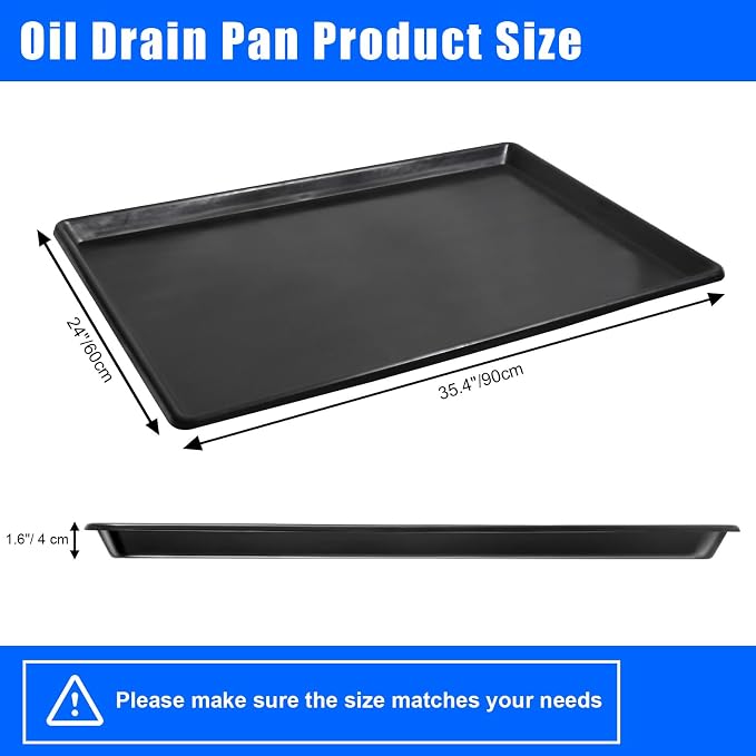 6 Pack Extra Large Oil Drip Pan, 35.4 x 24 x 1.6 in Oil Change Drain Pan - Image 2