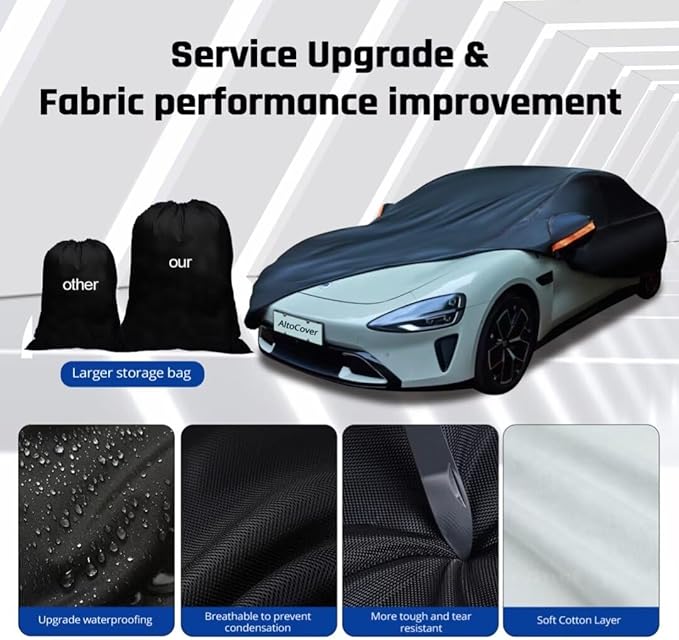 6 Layer Heavy Duty Car Cover Waterproof All Weather Protection - Image 5