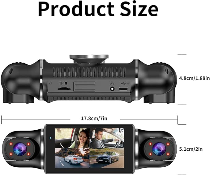 360° Dash Cam Front and Rear View 4 Channel Dash Camera FHD 2K+1080Px3 - Image 8