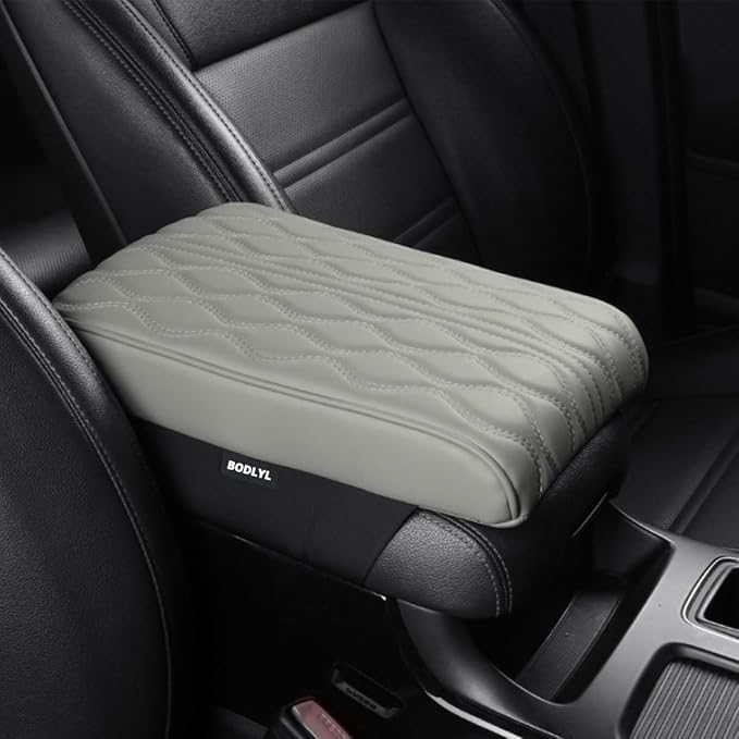 Car Center Console Cover, Memory Foam Car Armrest Cushion, Leather Arm Rest by BODLYL