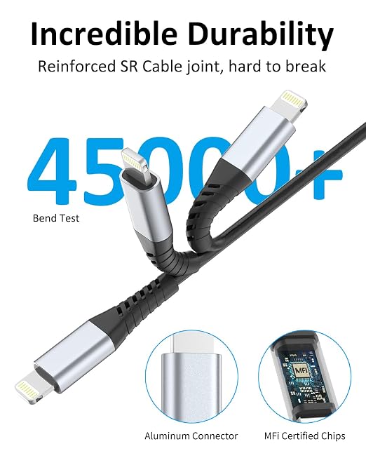 Coiled Lightning Cable, 2 Pack Retractable iPhone Charger Cord - Image 4