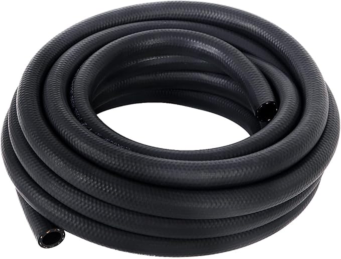 LokoCar Rubber Fuel Hose Line Push Lock 1/2" ID SAE 30R7 NBR 25ft 300PSI Black by GetToKnowEachOther