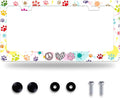 Dog Cat Paw License Plate Frame Colorful Paws License Plate Stainless Steel by GORSNKYE