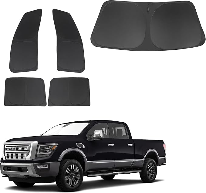 TINGLU Window Shades for Nissan Titan 2020-2024 Accessories Full Windows by TINGLU