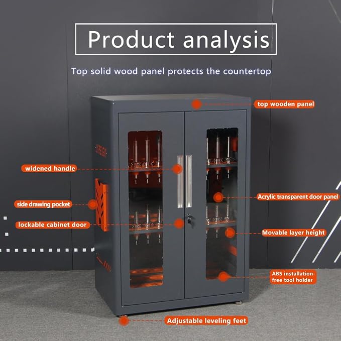 CNC Tool Storage Rack Organizers, Large Capacity CNC Tool Storage Cabinet - Image 3