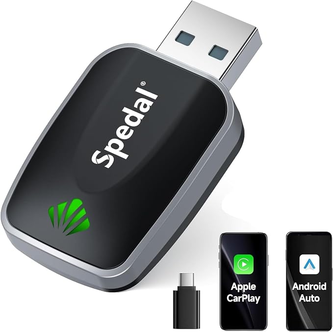 Spedal Wireless CarPlay & Android Auto Adapter, Plug & Play Dongle by Spedal