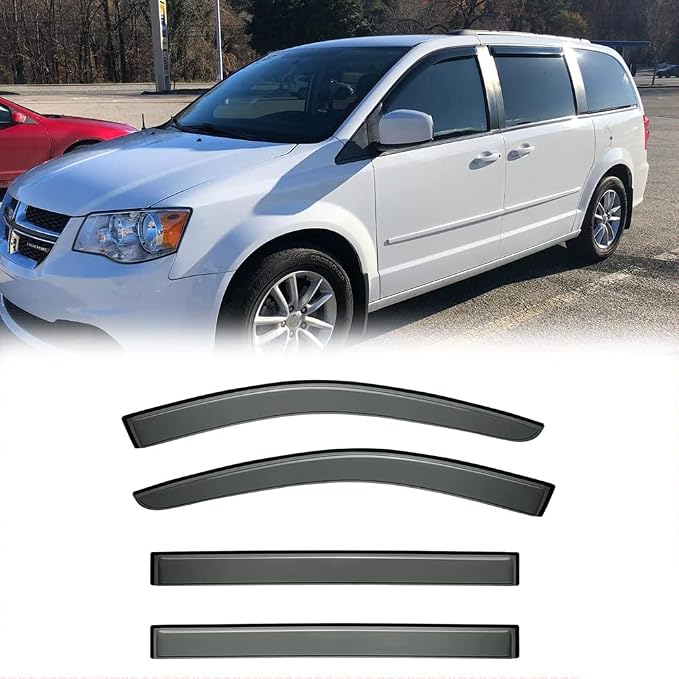94251 Side Wind Vent Deflector Set, Dark Smoke Window Visors fit by Deebior