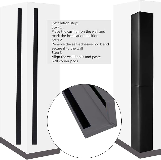 2pcs 6ft Tall Wall Corner Guards Protectors, Heavy Duty 2" Thick Padding - Image 5