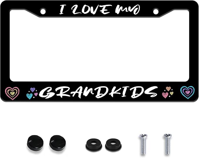 Personalized License Plate Frame I Love My Grandkids Stainless Steel Accessory by Invincibleframe