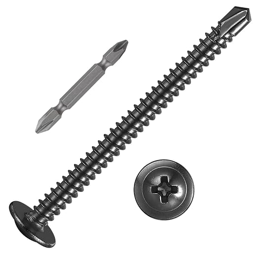 #8×2” for Sheet Metal Self-Tapping Screws 410 Black Stainless Steel Truss Head by Wensilon