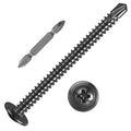 #8×2” for Sheet Metal Self-Tapping Screws 410 Black Stainless Steel Truss Head by Wensilon