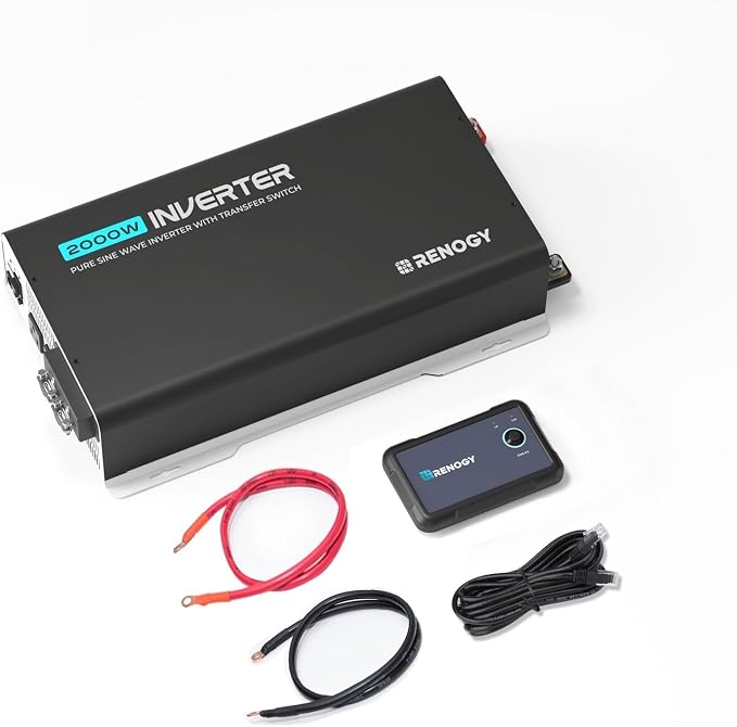 Renogy Inverter PUH 2000W, 12V to 110V Pure Sine Wave Power Inverter, Built-in by RenogySolar