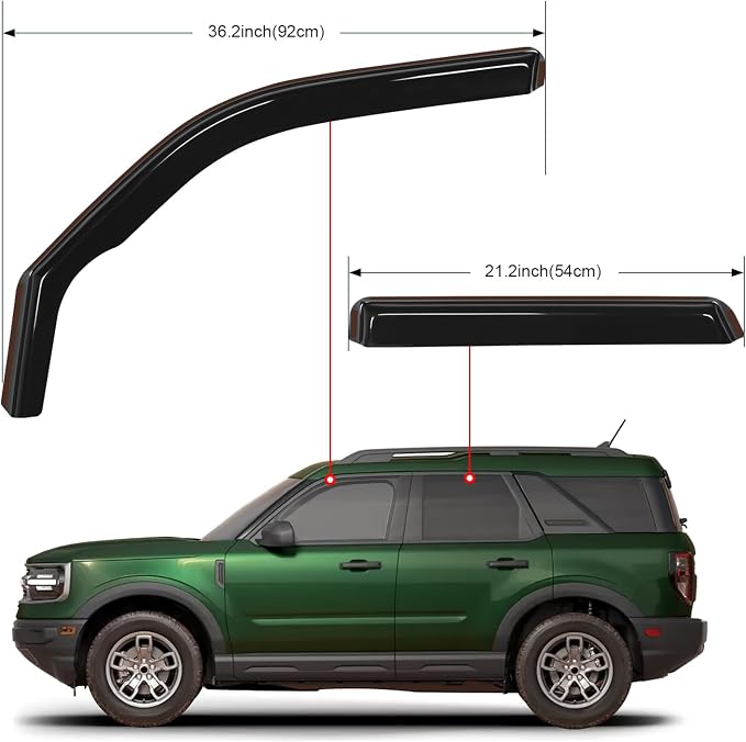 Nilight in Channel Rain Guards for Ford Bronco Sport 2021 2022 2023 2024 - Image 6