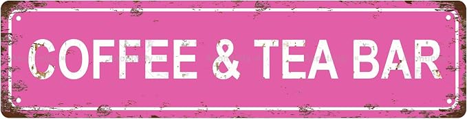 COFFEE & TEA BAR Non-Embossed Vintage Metal Tin Street Sign Bar Cafe Garage by Unknown