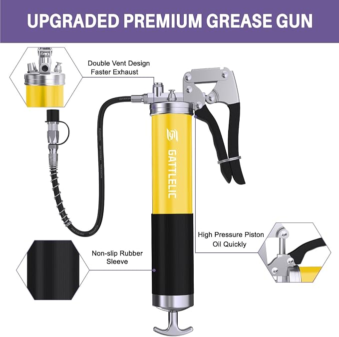 8000 PSI Heavy Duty Grease Gun Kit - 14oz - Image 3