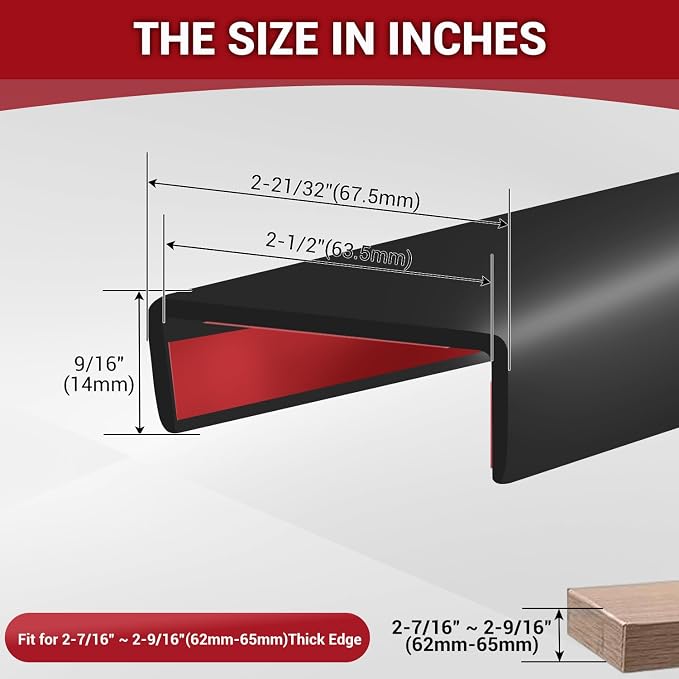 Rubber Edge Trim, Flexible Self-Adhesive U Shaped Peel and Stick Edge Banding - Image 2
