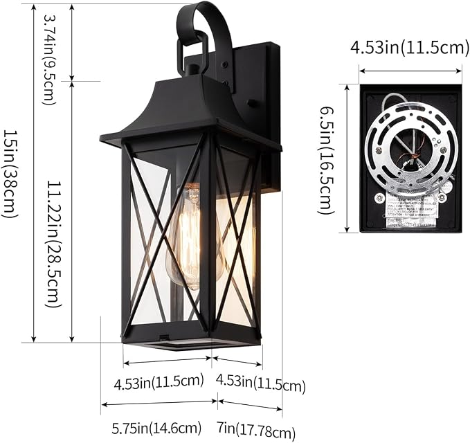 mirrea 15-inch Outdoor Porch Wall Light - Image 5
