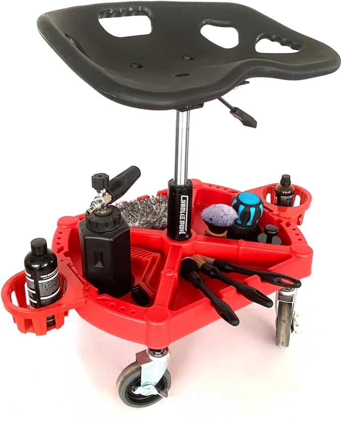 Car Detailing Stool Chair, Seat Height Adjustable Rolling Creeper, - Image 5