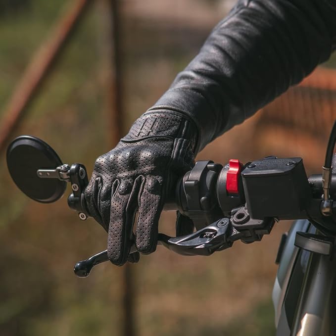 Harssidanzar Leather Motorcycle Gloves - Image 4