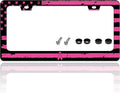 Breast Cancer Awareness Pink Ribbon License Plate Frame American Flag License by TINALUIN