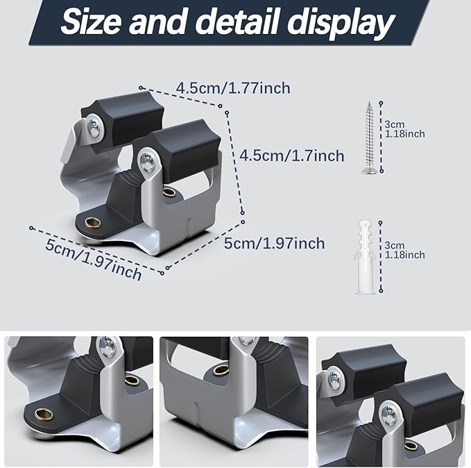 3-H 10 Pack Mop and Broom Holder Big Size Hanging 1 KG Extra, Broom Holder Wall - Image 3