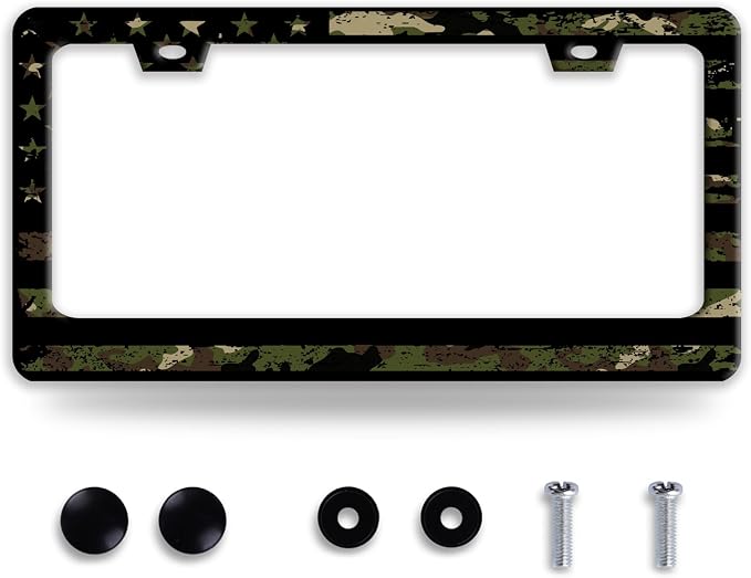 American Flag License Plate Frame Camo License Plate Frames Funny Auto by NINANMY