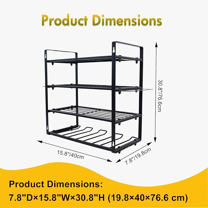 Wall Mount Power Tool Organizer, 4 Layer 4 Drill Hangers Storage Rack, Tool - Image 2