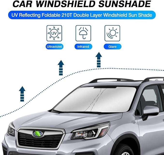 KUST Windshield Sun Shade for 2019-2024 2025 Subaru Forester Accessories - Image 2