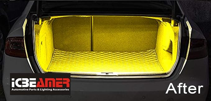 ICBEAMER 12" Amber Yellow 18SMD 2835 LED Strip Light Universal Fit Car Trunk - Image 5