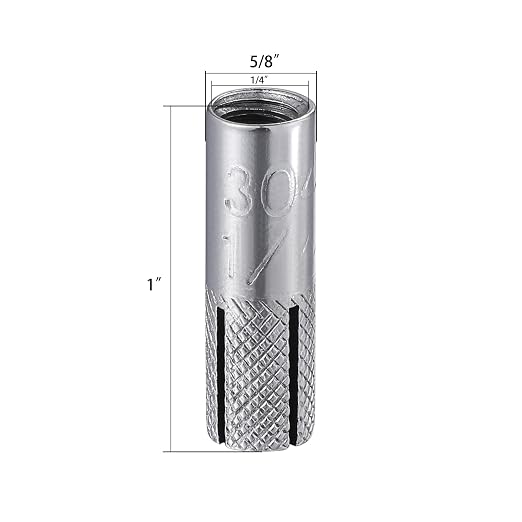 Wensilon 1/4"-20 Premium Stainless Steel Drop in Anchors Assortment, Knurled - Image 2