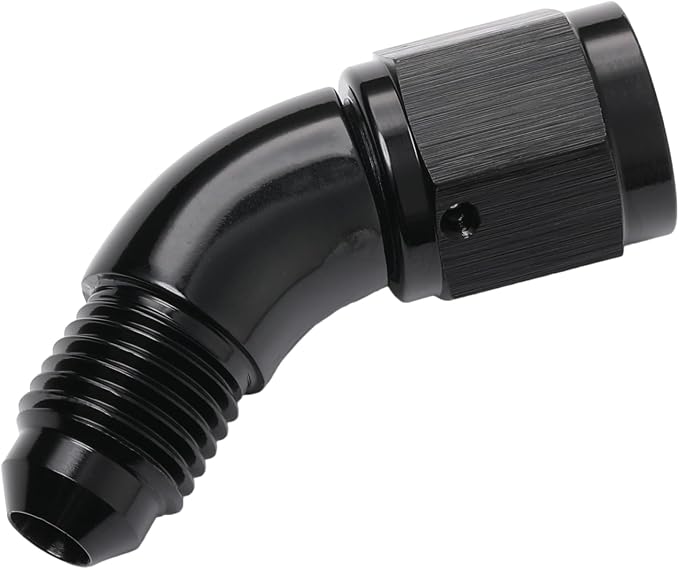 45 Degree 4AN Male to 4AN Female Swivel Full Flow Fitting Adapter Coupler - Image 3