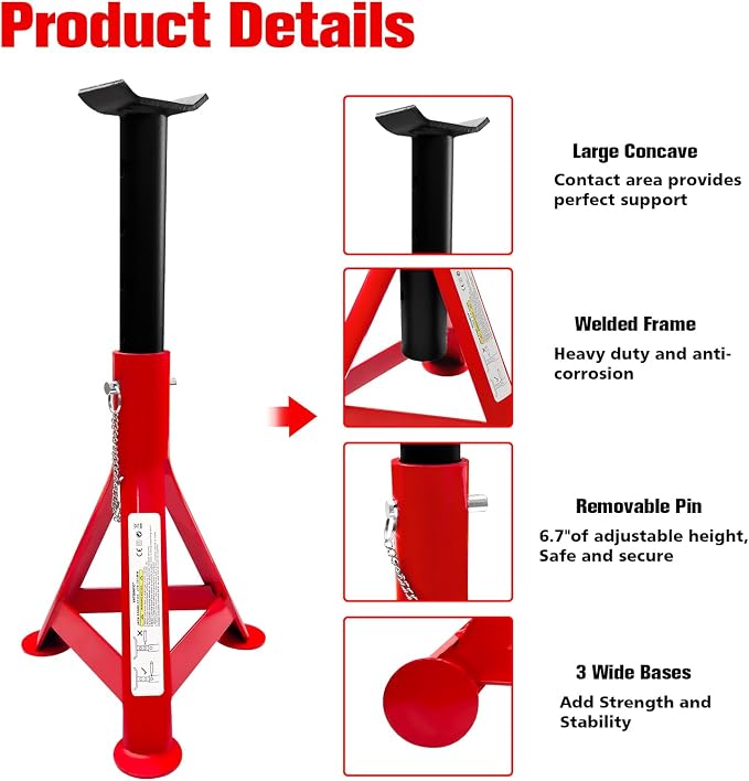 Jack Stands 3 Ton, Heavy Duty Jack Stands - Image 4