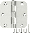 30 Pack Rounded Brushed Nickel Door Hinges 3.5 Inch 5/8" Radius 3 1/2" Satin by TDCHINGES