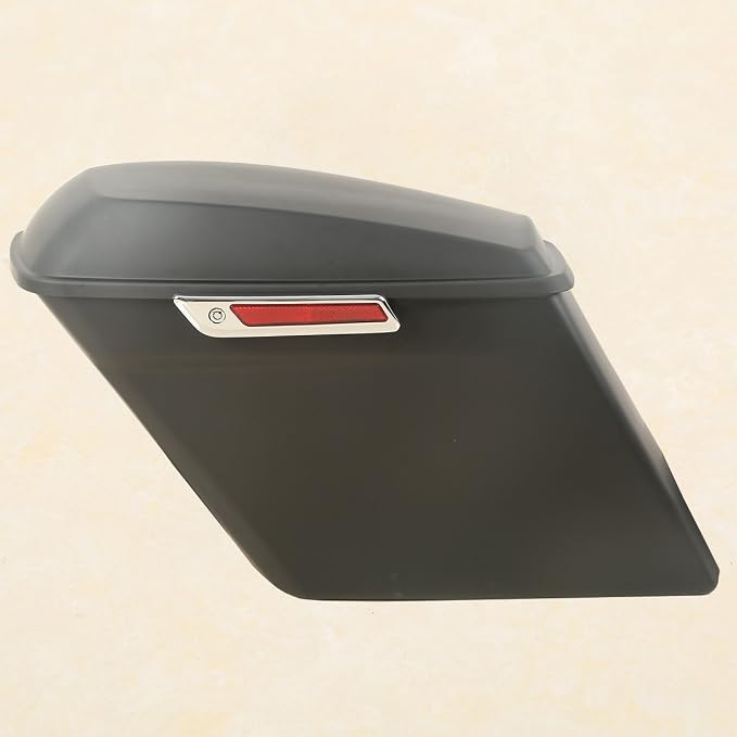 XFMT Matte Black 5" Stretched Extended Saddlebags Hard Saddle Bags W/Black - Image 4