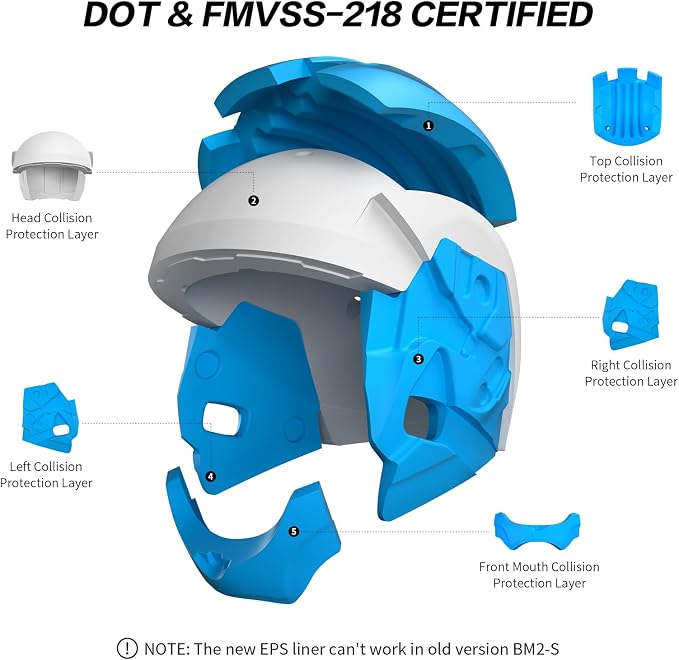 Motorcycle Helmet Bluetooth 5.0 Integrated New EPS FreedConn BM2-S Modular Flip - Image 8