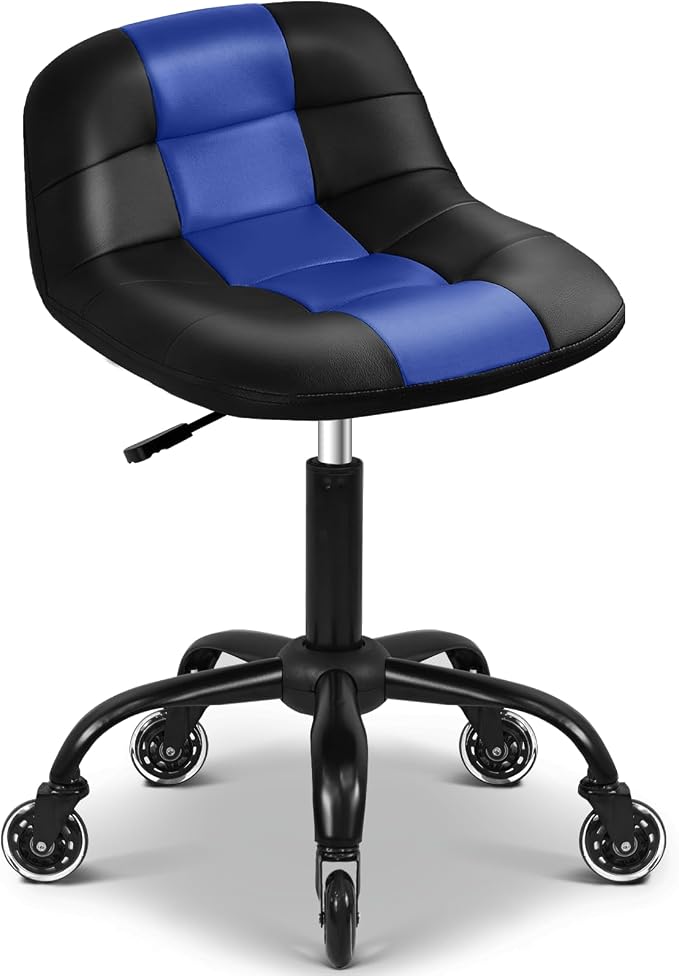 Rolling Stool with Wheels, Garage Shop Stool with Backrest, Roller Seat with by FreekyFit