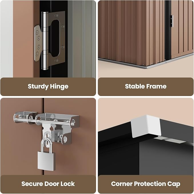 Bealife Outdoor Storage Shed Clearance, Metal Outdoor Storage Cabinet, - Image 7