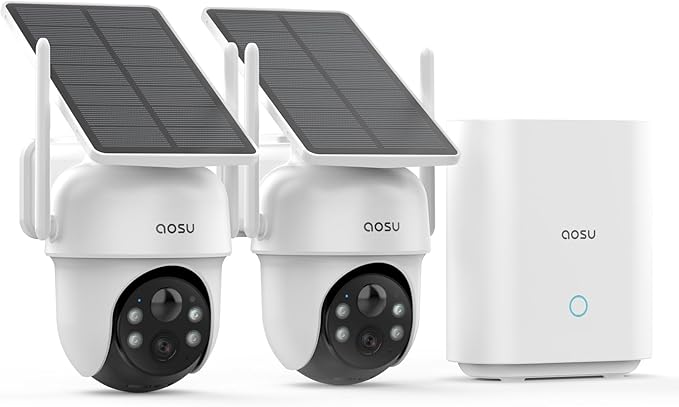 AOSU Security Cameras Outdoor Wireless, 2 Cam-Kit, No Subscription, by aosuSecurity