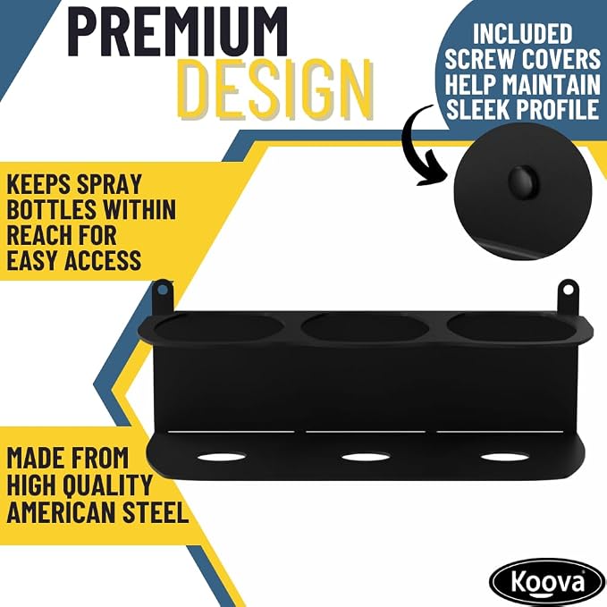 Koova Spray Bottle Holder Heavy Duty- Wall Mount Storage Rack - Image 2