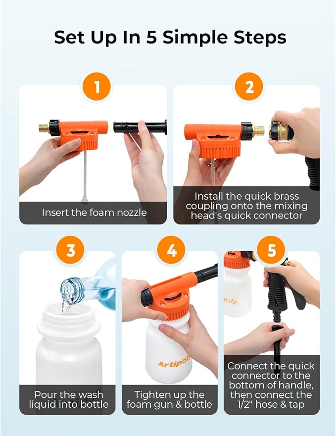 Car Wash Foam Gun + Microfiber Wash Mitt - Image 7