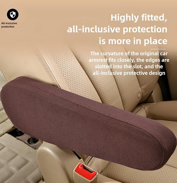 Automotive Black Cloth Fabric Armrest Covers - Image 5