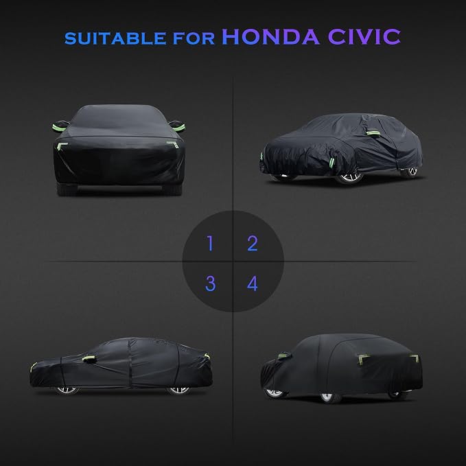 Car Cover Custom Fit for Honda Civic 1991-2025, Toyota Corolla 2000-2025 - Image 7