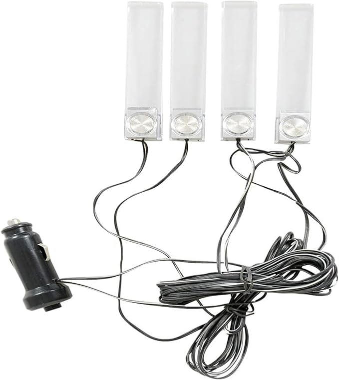 Interior Car Footwell Lights, LED Car Strip Lights, 4 in 1 12V Car Auto by Riloer