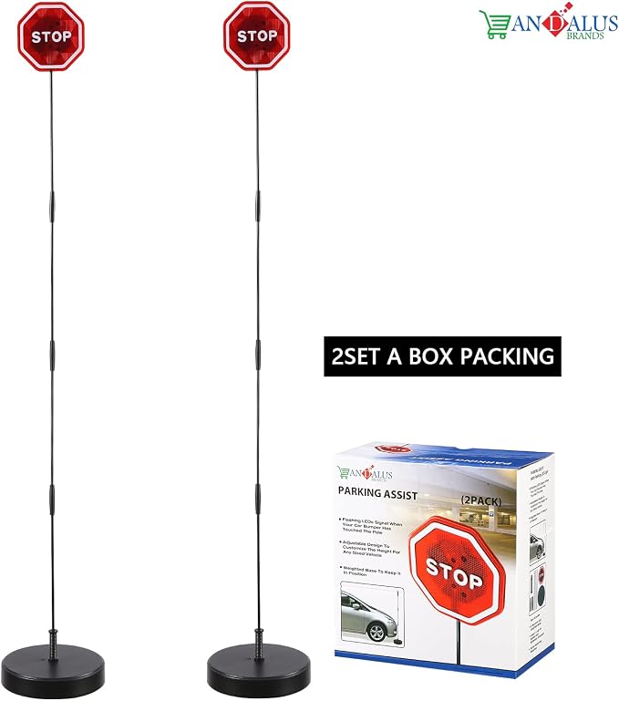 Andalus Brands Flashing LED Stop Sign Garage Parking Assistant System | Bumper - Image 6