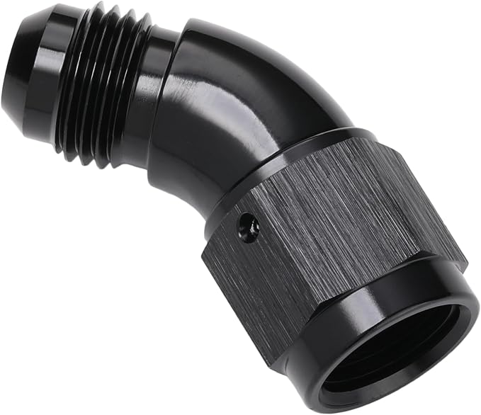 45 Degree 6AN Male to 6AN Female Swivel Full Flow Fitting Adapter Coupler - Image 4