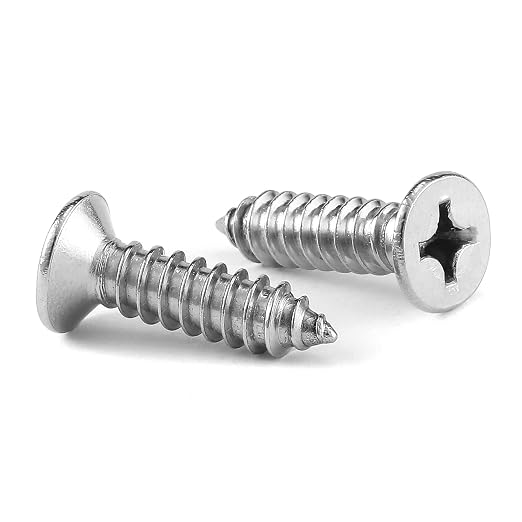 #12 x 5/8" Wood Screw 100Pcs 18-8 Stainless Steel Screws Flat Head Phillips by SGTZH